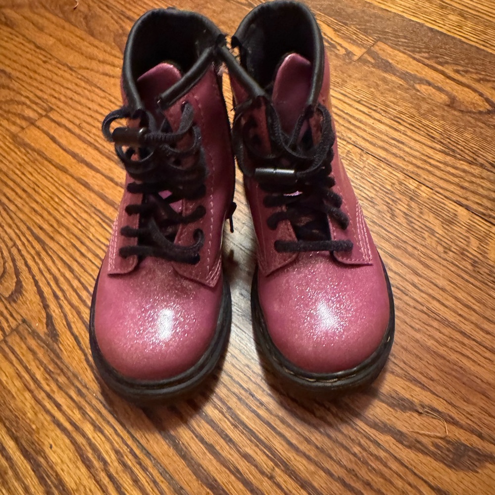 Dr. Martens Purple and Black Combat Boots